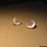 Moon Sea Diamond Shell Stud Earrings For Women – Gifts for Her — 6