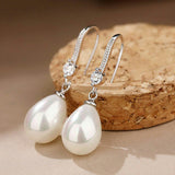 Women's Elegant Drop-shaped Imitation Pearl Long – Gifts for Her — 4