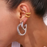 Square Line Hollow C- Shaped Ear Ring Stainless – Practical Gifts — 17