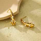 Popular Water Drop Pearl Titanium Steel Earrings – Everyday Gifts — 2
