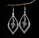 Vintage Hollow Silver Antique Music Sheet Earrings – Creative Gifts — 1