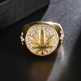 Hemp leaf stainless steel ring – Surprise Gifts — 2