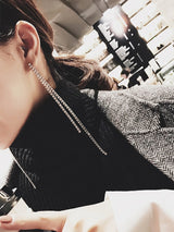 Silver needle long tassel earrings female – Gifts for Her — 6