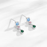S925 Silver Rainbow Zircon Geometric Design – Jewelry Gift Ideas — 4