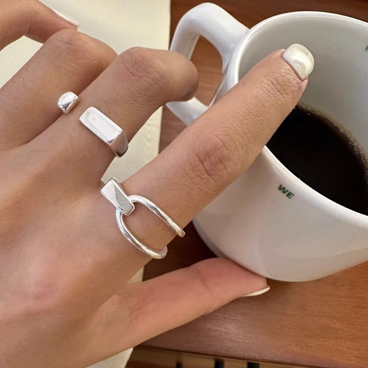 Geometric Line Hollow Ring Female Irregular Bends – Gifts for Her — 1