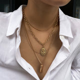 Embossed Rose Set Double Tag Round Bead Necklace – Jewelry Gift Ideas — 5