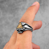Masonic Skull Triangle Titanium Steel Ring – Holiday Gift Ideas — 6