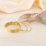 18K Vacuum Vapor Plating Gold Plain Ring Bracelet – Jewelry Gift Ideas — 19