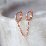 Double Pierced Conjoined Diamond Earrings Women – Gifts for Her — 7