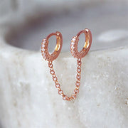 Double Pierced Conjoined Diamond Earrings Women – Gifts for Her — 7