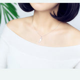 S925 Sterling Silver Necklace Glossy Feather – Jewelry Gift Ideas — 5