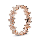 Rose Gold Daisy Group Ring Small Daisy Flower Simple – Stylish Gifts — 3