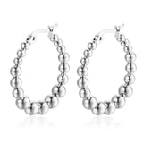 Gold Ball Hoop Earrings Beaded Circle Ear Clip – Meaningful Gifts — 10
