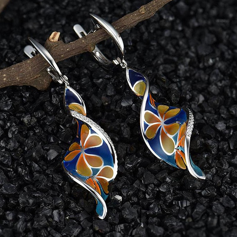 Flower long earrings – Thoughtful Gifts — 1