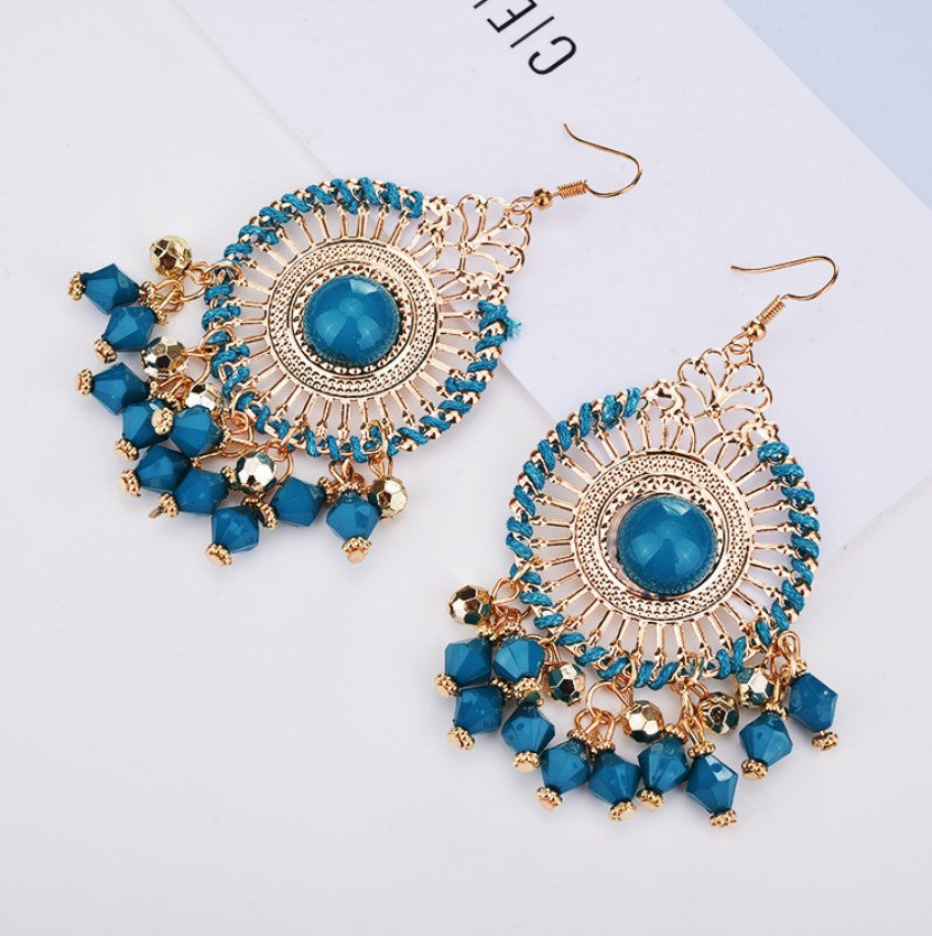 Exaggerated Disc Tassel Earrings Retro Style – Stylish Gifts — 1
