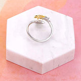 Two-Tone Sunflower Design Sense Opening Ring – Surprise Gifts — 2