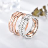 Double Row Diamond Stainless Steel Accessories Ring – Stylish Gifts — 1