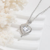 Rose Heart-shaped Necklace With Rhinestones – Gifts for Couples — 5