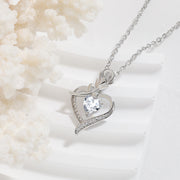 Rose Heart-shaped Necklace With Rhinestones – Gifts for Couples — 5