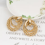 Fashion Round Earrings Simple Cross Metal – Stylish Gifts — 1