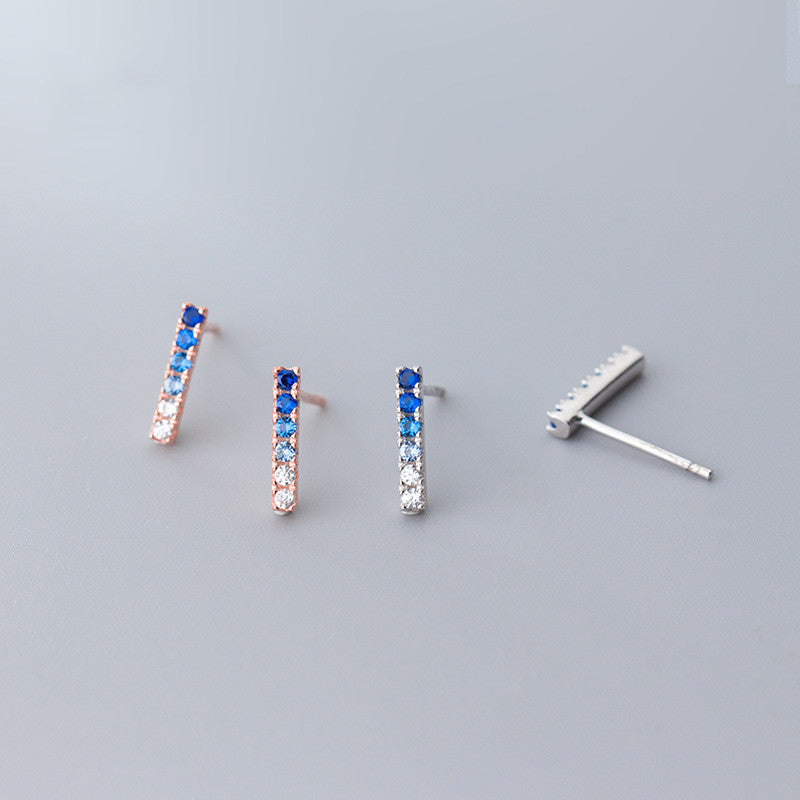 Stud earrings gradient blue diamond earrings – Useful Gifts — 1