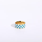 Checkered Black And White Checkered Ring Chess – Meaningful Gifts — 2