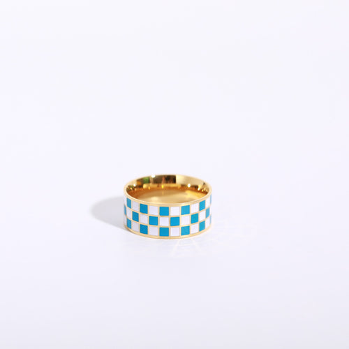 Checkered Black And White Checkered Ring Chess – Meaningful Gifts — 2