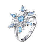 Fashion Blue Star Zircon Flower Rings – Stylish Gifts — 1