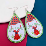 Cartoon Printed Christmas Leather Earrings – Useful Gifts — 3