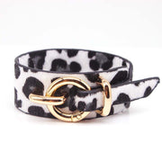 Ladies Leopard Print Leather Wide Bracelet – Jewelry Gift Ideas — 18
