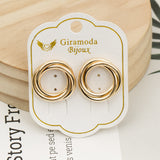 Fashion Round Earrings Simple Cross Metal – Stylish Gifts — 15