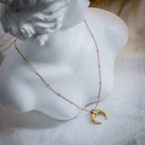 Simple Clavicle Teeth Moon Beads Necklace – Jewelry Gift Ideas — 4