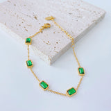 Women's Emerald Zircon Titanium Bracelet – Jewelry Gift Ideas — 5