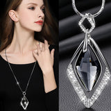 Grey Stone Exaggerated Pendant Crystal Necklace – Jewelry Gift Ideas — 5