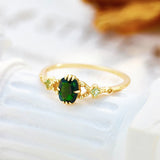 Luxury Ring Green Sandstone Peridot Handpiece Girl – Gifts for Kids — 3