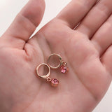 Copper and zircon rose gold earrings – Birthday Gifts — 5