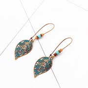 Fashion Retro Hollow Leaf Alloy Earrings Long – Stylish Gifts — 4