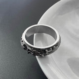 High End Atmosphere Retro T-Rex Ring Titanium – Unique Gift Ideas — 8