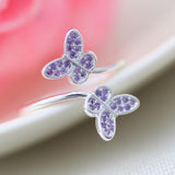 Fashionable Diamond Adjustable Purple Butterfly Ring – Useful Gifts — 4