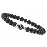 6MM Natural Frosted Agate Letter Bracelet – Jewelry Gift Ideas — 9