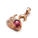 Swan Necklace 925 Silver Rose Gold Plated Pendant – Jewelry Gift Ideas — 3