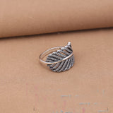S925 Sterling Silver Inlaid Banana Leaf Ring – Holiday Gift Ideas — 6