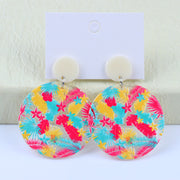 Women's Vintage Color Clash Embossed Acrylic Earrings – Gifts for Her — 5