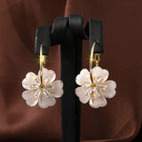 Big Earrings Flower Crystal 925 Silver Needle – Thoughtful Gifts — 5