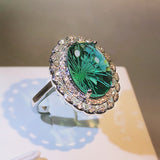 Silver Inlay Green Grandmother Design Ring – Meaningful Gifts — 2