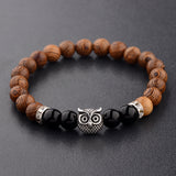 Owl frosted stone lifeline wood grain bracelet – Jewelry Gift Ideas — 8