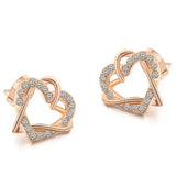 Luxury Gold Heart Rose Gold Color Stud Earrings – Practical Gifts — 5