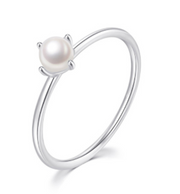 Natural Freshwater Pearl Pearl Thin Circle Ring – Meaningful Gifts — 1