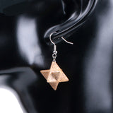 Natural Crystal Merkaba Star Carved Earrings – Stylish Gifts — 3