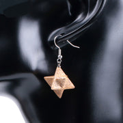 Natural Crystal Merkaba Star Carved Earrings – Stylish Gifts — 3